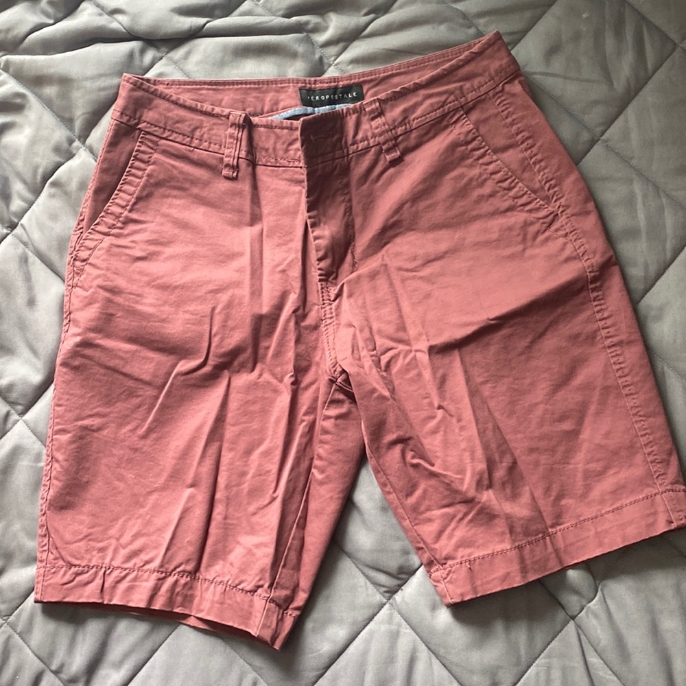 ** 3 for $25 ** Mens salmon flat front shorts